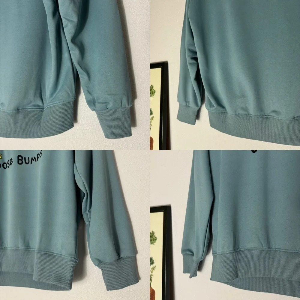 NWT Muted blue Goose Bumps sweat shirt size Medium